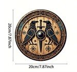 Viking Shield Metal Sign - Nordic Norseman 8"x8
