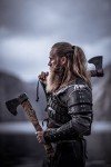 Custom Forged Viking Axe with Rosewood Handle