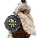 Viking Gnome Plush Doll with Axe and Shield