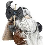 Viking Gnome Plush Doll with Axe and Shield