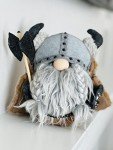 Viking Gnome Plush Doll with Axe and Shield