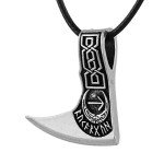 Norse Viking Axe TIWAZ Rune Amulet Necklace