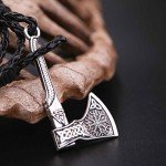 Viking Valknut Axe Wrap Bracelet with Helm of Awe