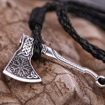 Viking Valknut Axe Wrap Bracelet with Helm of Awe