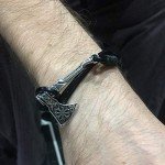 Viking Valknut Axe Wrap Bracelet with Helm of Awe