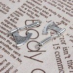 10 Antique Silver Viking Axe Charms for Jewelry