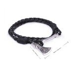 Viking Valknut Axe Wrap Bracelet with Helm of Awe