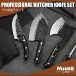 Norseman 4-Piece Butcher Knife Set - Viking Style