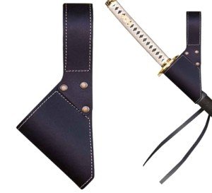 Black Leather Sword Belt with Frog Holster