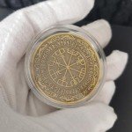 Norse Compass Viking Battle-Axe Challenge Coin