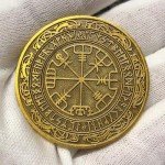 Vikings Battle Axe Helmet Norseman Challenge Coin