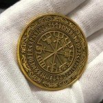 Vikings Battle Axe Helmet Norseman Challenge Coin
