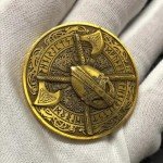 Vikings Battle Axe Helmet Norseman Challenge Coin