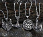 Norseman Viking Necklace Set: Axe, Wolf, Mjolnir