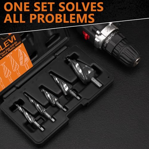 HSS Spiral Flute Step Drill Bit Set