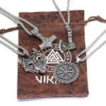 Norseman Viking Necklace Set: Axe, Wolf, Mjolnir