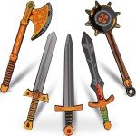 5 Pack Foam Swords and Weapons Toy Set