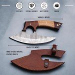 Handmade Viking Pizza Cutter with Wooden Handle