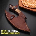 Handmade Viking Pizza Cutter with Wooden Handle
