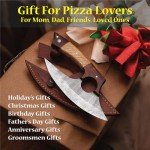 Handmade Viking Pizza Cutter with Wooden Handle