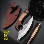 Handmade Viking Pizza Cutter with Wooden Handle