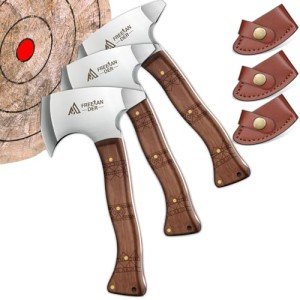 Viking Throwing Axes Set with Leather Sheath