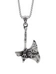 Viking Battle Axe Necklace with Helm of Awe Pendant