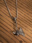 Viking Battle Axe Necklace with Helm of Awe Pendant