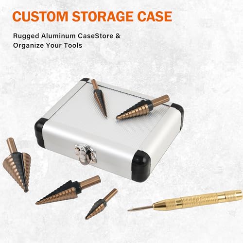 Norseman 5PCS Step Drill Bits Set - Black and Gold