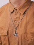 Viking Battle Axe Necklace with Helm of Awe Pendant
