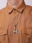 Viking Battle Axe Necklace with Helm of Awe Pendant