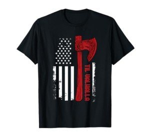 Viking Axe Flag T-Shirt - Til Valhalla Design