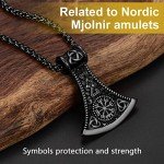 Norse Rune Necklace with Axe of Perun Pendant