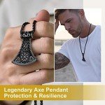 Norse Rune Necklace with Axe of Perun Pendant