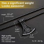 Norse Rune Necklace with Axe of Perun Pendant