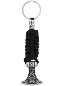 Viking Rune Axe Paracord Keychain - Norse Symbol