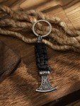 Viking Rune Axe Paracord Keychain - Norse Symbol