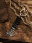 Viking Rune Axe Paracord Keychain - Norse Symbol