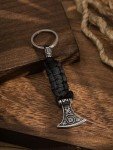 Viking Rune Axe Paracord Keychain - Norse Symbol