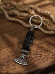 Viking Rune Axe Paracord Keychain - Norse Symbol