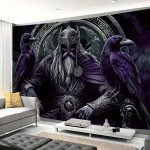 Viking Tapestry: Odin Warrior & Runes Decor