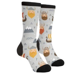 Viking Ship Warrior Axe Casual Crew Socks