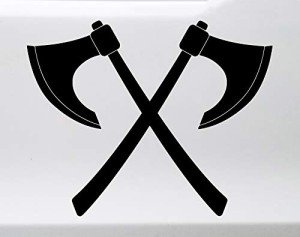 Crossed Viking Axes Die Cut Vinyl Decal
