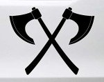 Crossed Viking Axes Die Cut Vinyl Decal