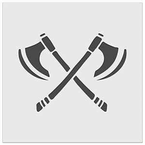 Viking Battle Axes Wall Art Stencil 9 Inch