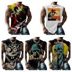 Norseman Skull Graphic Sleeveless Muscle Tank Top
