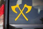 Crossed Viking Axes Die Cut Vinyl Decal