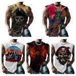 Norseman Skull Graphic Sleeveless Muscle Tank Top