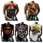 Norseman Skull Graphic Sleeveless Muscle Tank Top