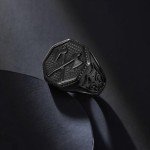 Black Warrior Double Axe Ring for Men - Viking Style